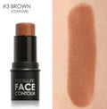 Face contour highlighter cream container showing multiple shade options for facial sculpting and definition