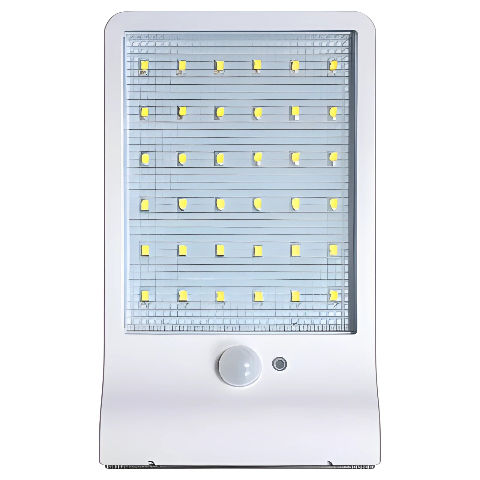 Black and white outdoor solar garden light with IP65 waterproof rating for balcony and courtyard use