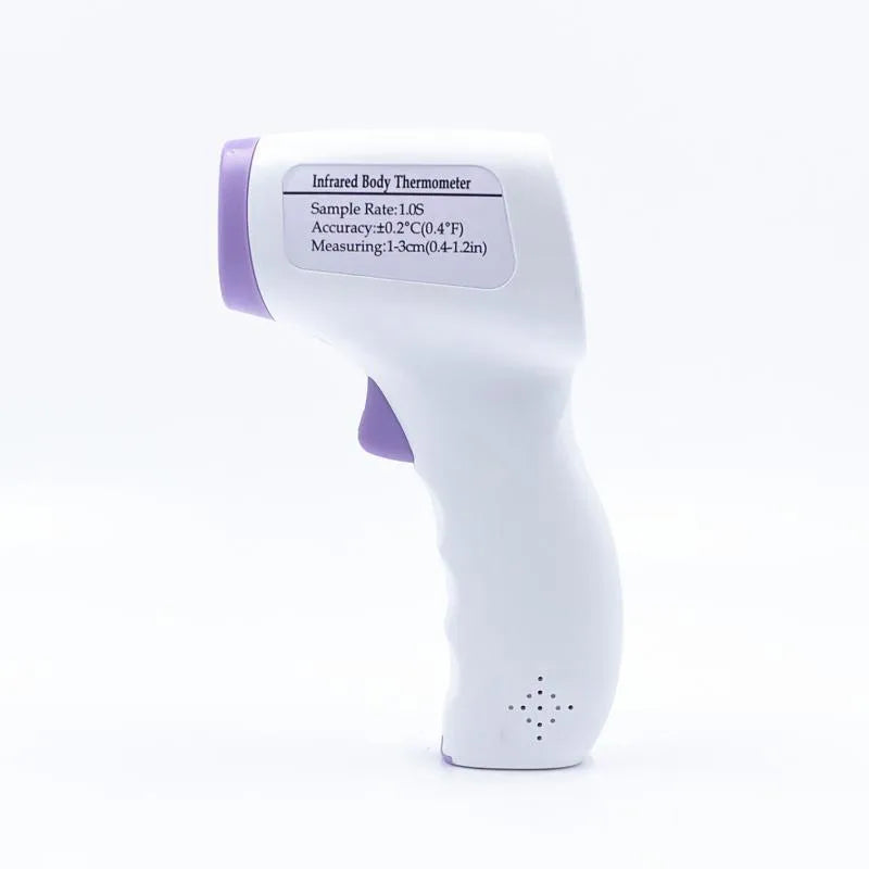 White digital thermometer with non-contact infrared sensor for temperature measurement