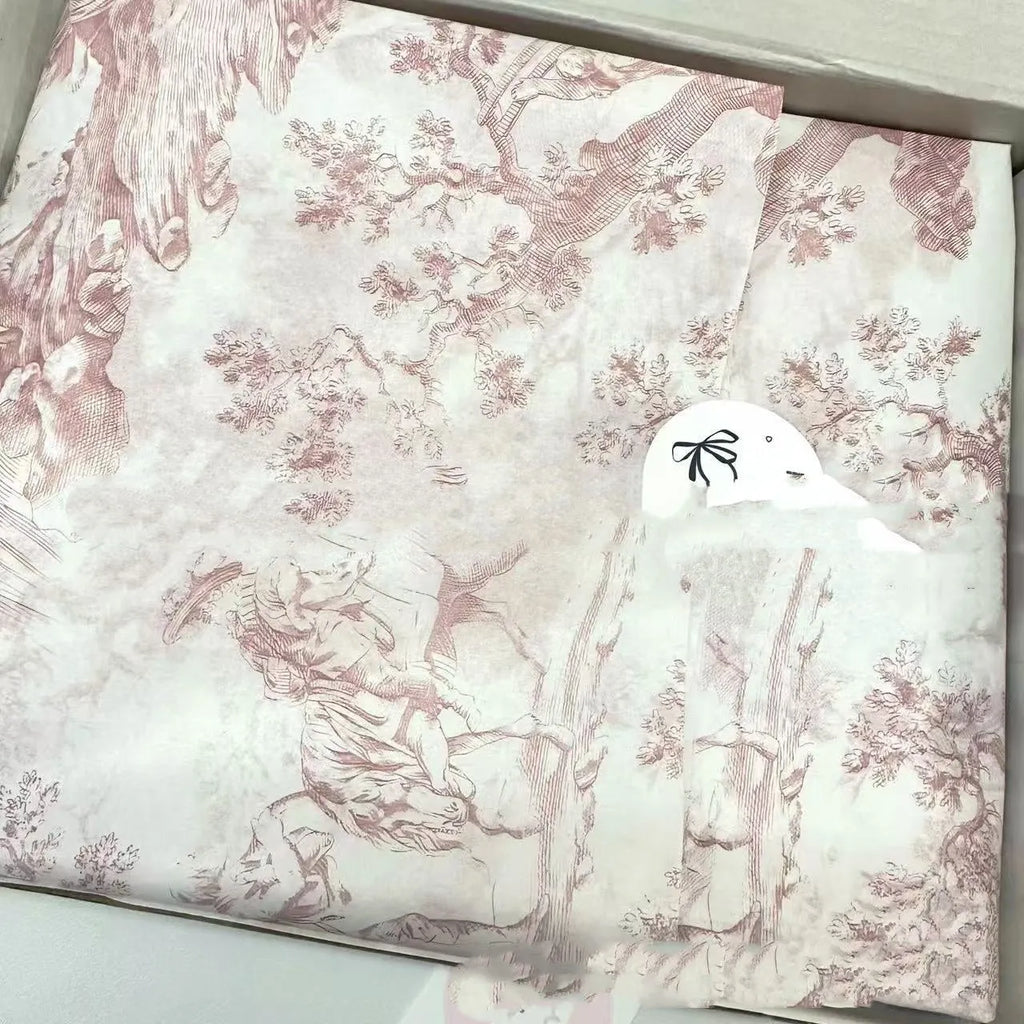 French mg tissue paper with fairy French romance retro design in pink purple and green purple colours