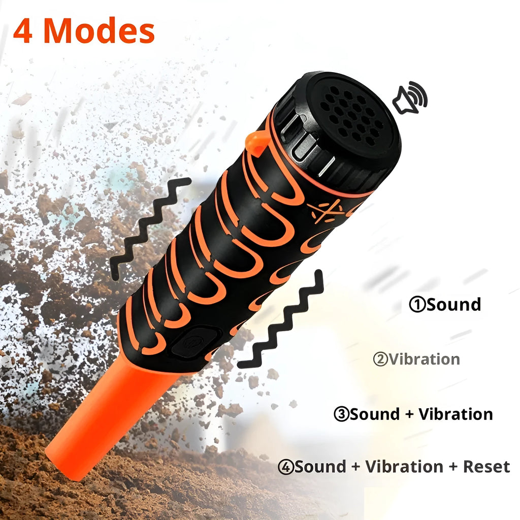 Fully waterproof outdoor metal detector 300x80x80mm green without battery with leather case