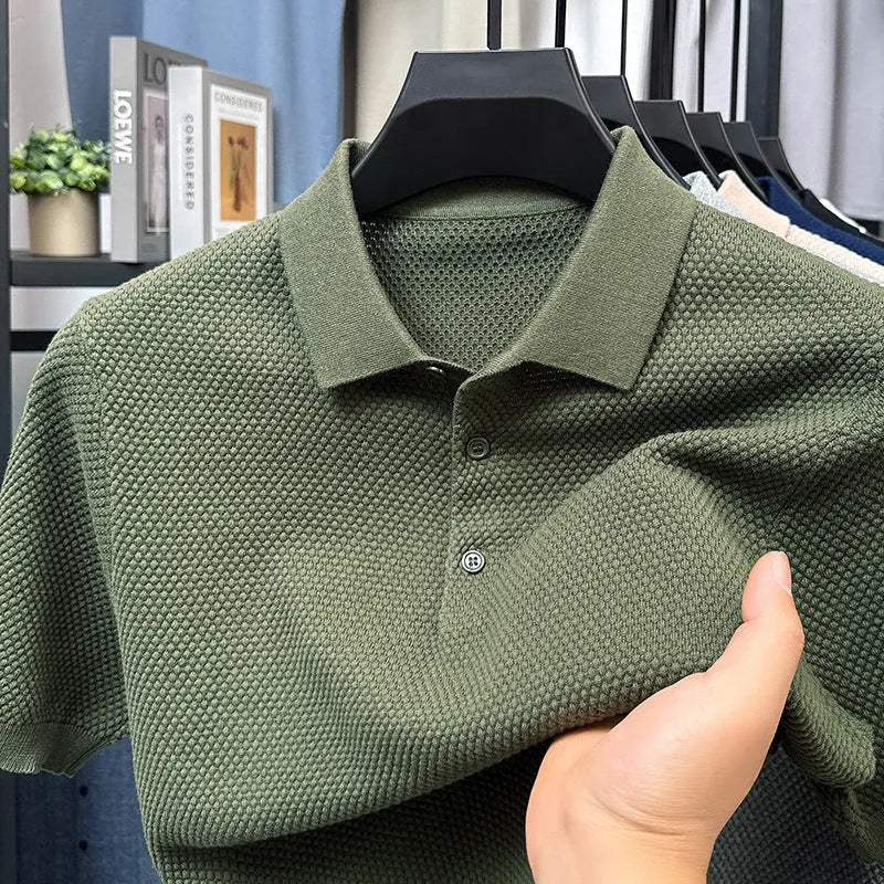Loose fit pure cotton short sleeve sweater shown in available colours with size range information