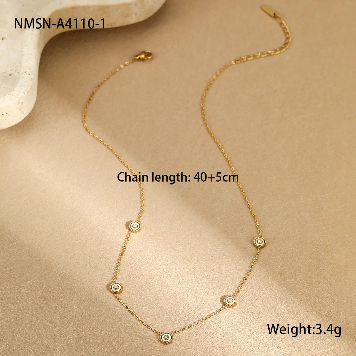 Gold-plated fritillary geometric bracelet and necklace set for women
