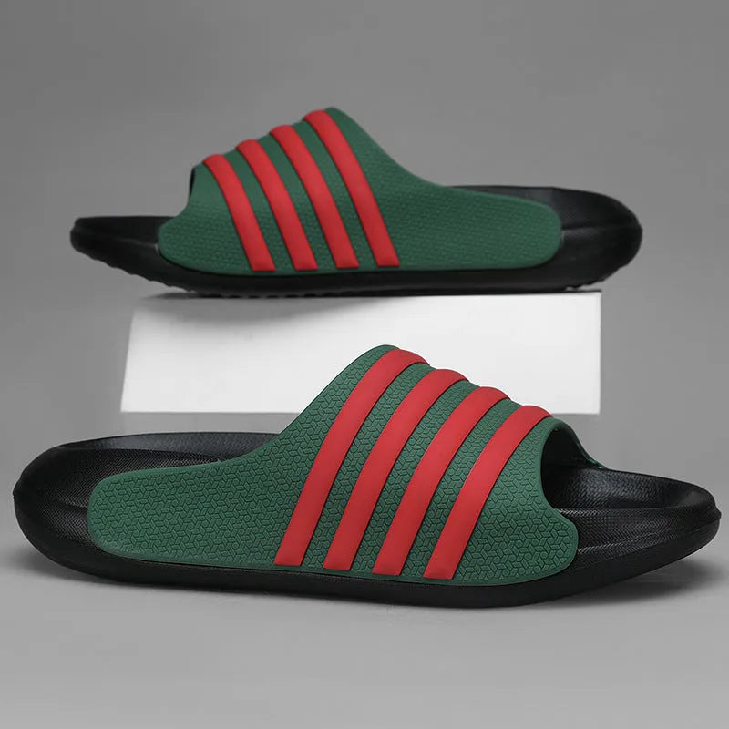 Unisex PVC slippers with EVA sole in casual style showing colour options and simple construction