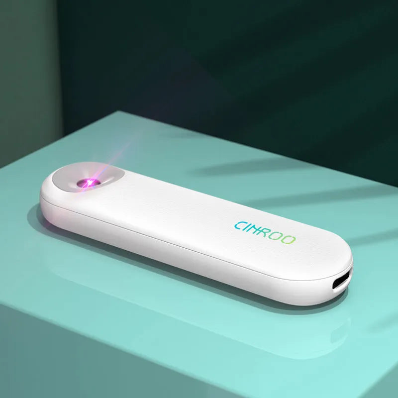 White portable ultraviolet sterilizer lamp showing compact size for handheld disinfection use