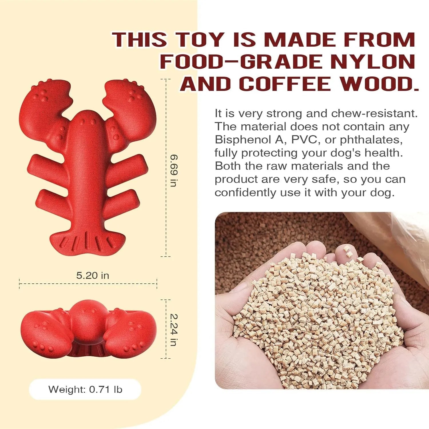 Red hard nylon bone chew toy for large dogs on a white background.