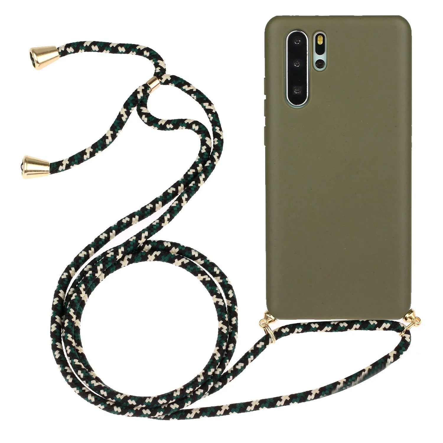 Huawei P30 phone case with wrist lanyard in floral painted design