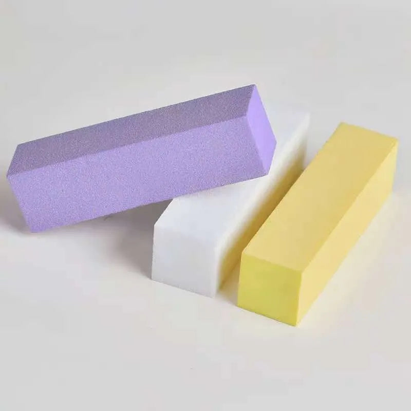 High foam cotton nail polish file block in multi colours for manicure polishing and nail brightening
