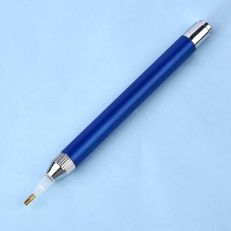 Aluminium alloy diamond painting drill pen with luminous tip in gold, red or blue colour options