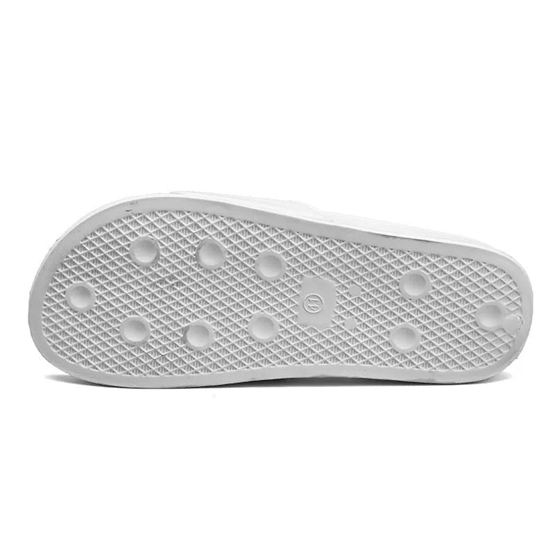 Personalised large-size men's open-toe slippers with rubber soles in black and white