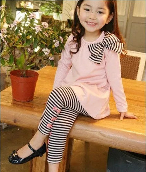 Pink cotton girls clothing set available in sizes 110cm 120cm 130cm 140cm