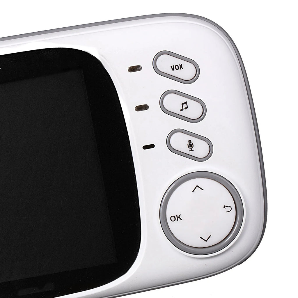 VB603 digital baby monitor showing parent unit with 3.2-inch colour LCD screen and separate camera unit.
