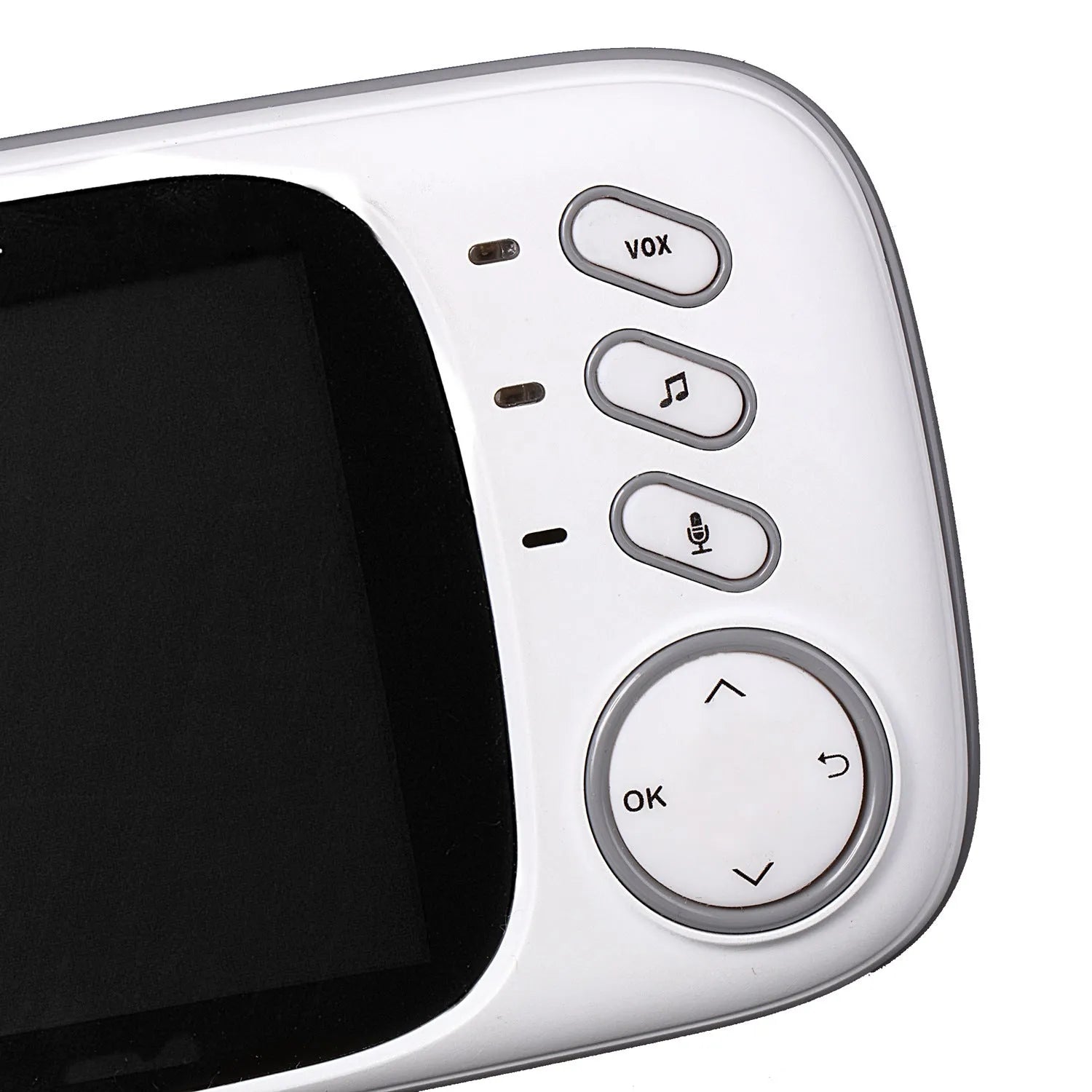 VB603 digital baby monitor showing parent unit with 3.2-inch colour LCD screen and separate camera unit.