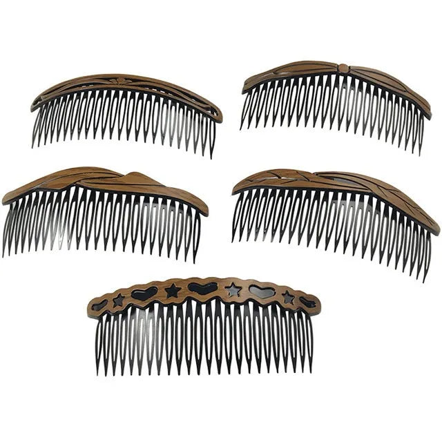 Fashion retro plastic resin hair comb for women Korean wave styling in colour option A1