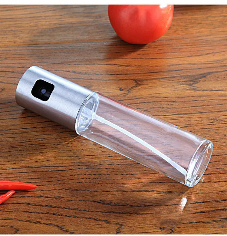 ABS glass push type oil spray bottle 100ml in gold for kitchen cooking