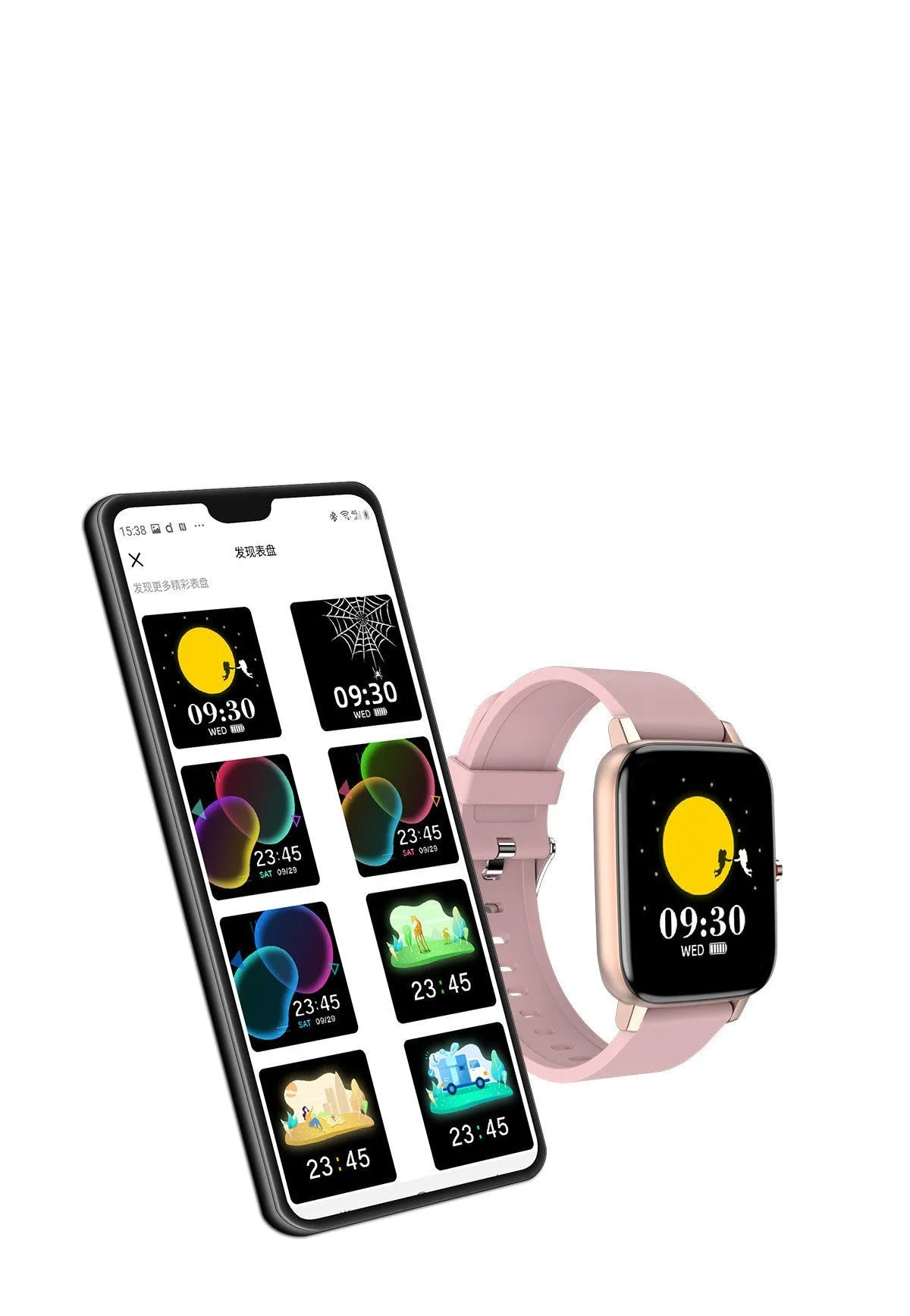 H80 Fashion Sports Smart Watch with black silicone strap and 1.69-inch touch screen displaying heart rate data.