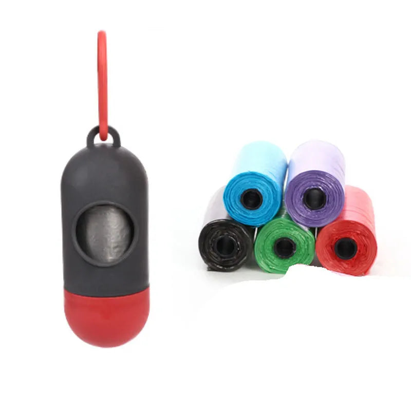 Coloured dog poop bags for waste cleanup showing 22.5 x 30 cm dimensions