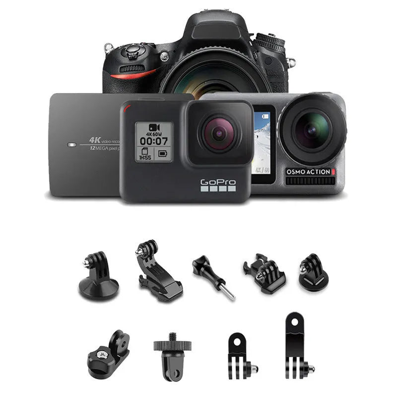 Black or white Bluetooth selfie stick tripod extended with phone attached and wireless remote.