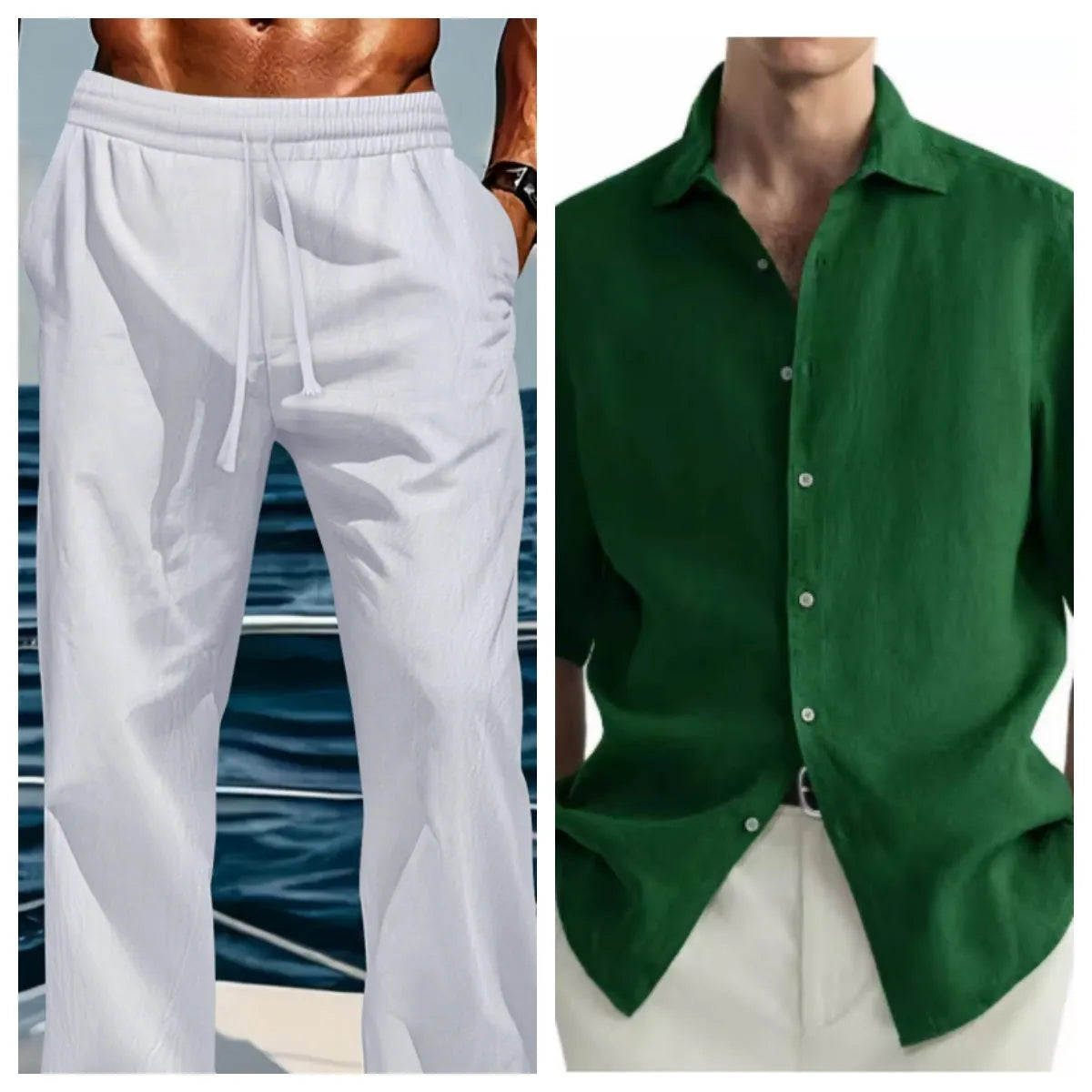 Men's green washed cotton casual shirt cardigan with cardigan-style design and regular cut
