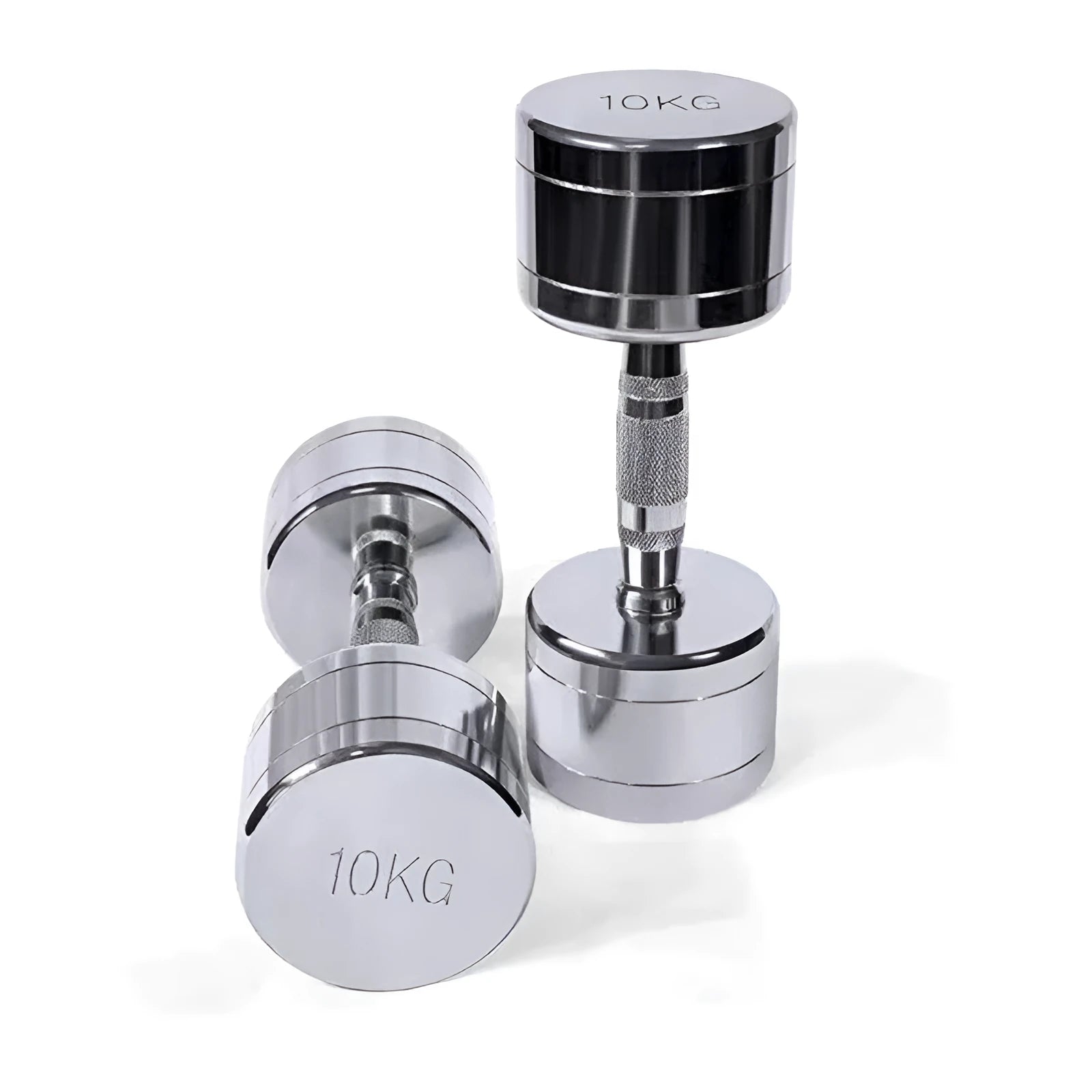 Silver 1kg pure steel electroplated dumbbell for home gym strength training.