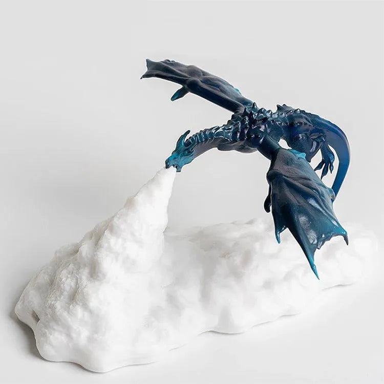 3D printed dragon night light with breathing light effect and USB charging