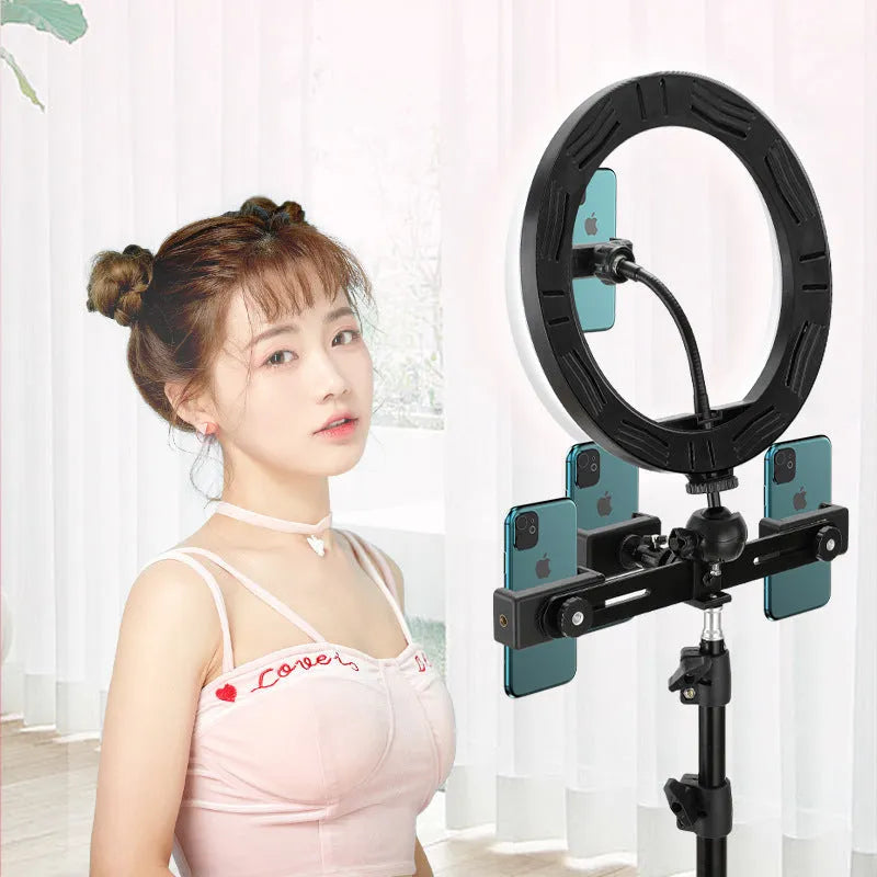 10-inch ring selfie light with metal bracket for smartphone photography