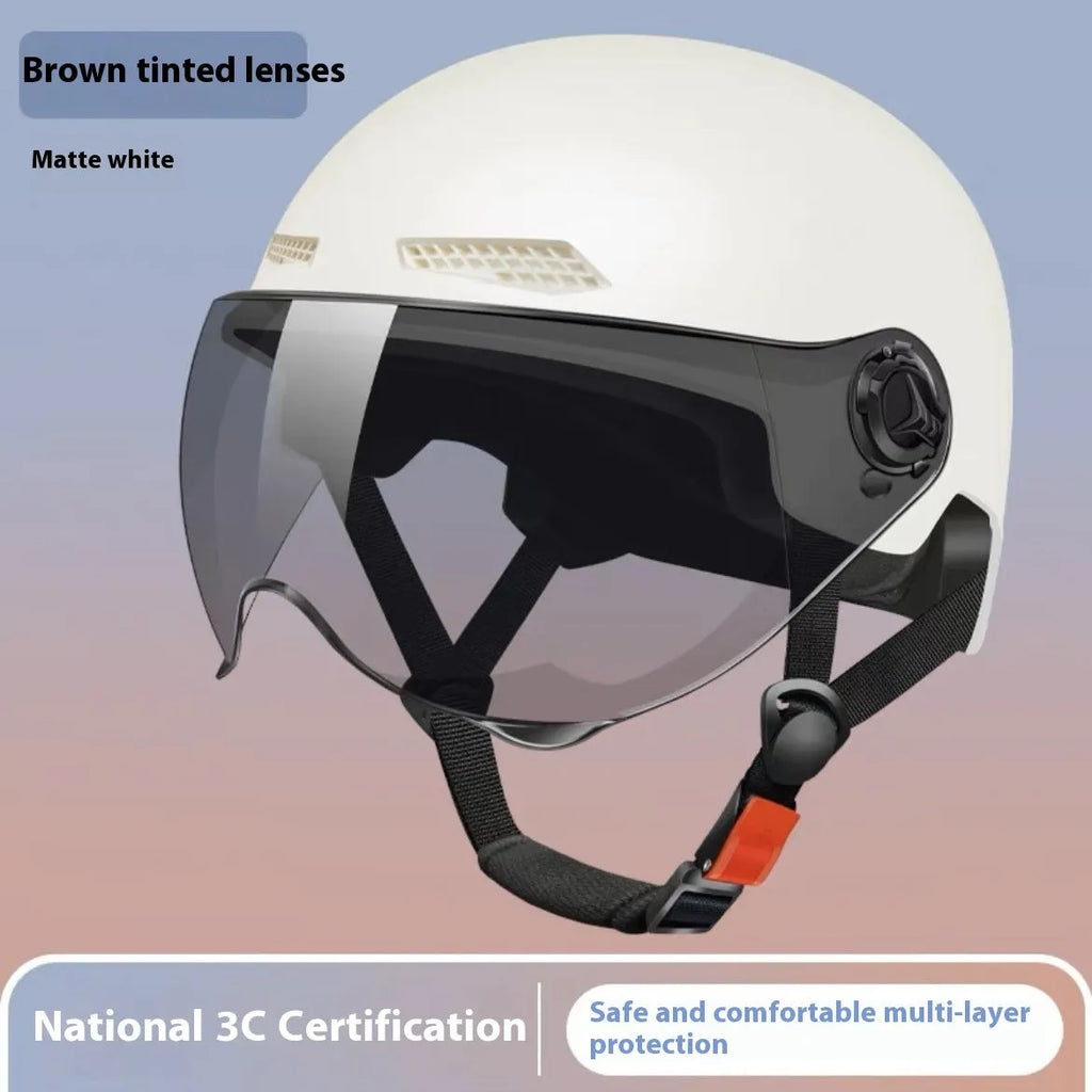 3C certified polypropylene motorcycle helmet with sun protection for electric vehicle commuting
