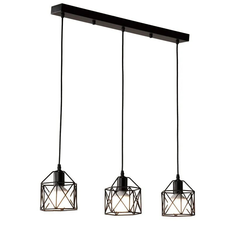 American country decorative lights with iron shade in multiple head configurations