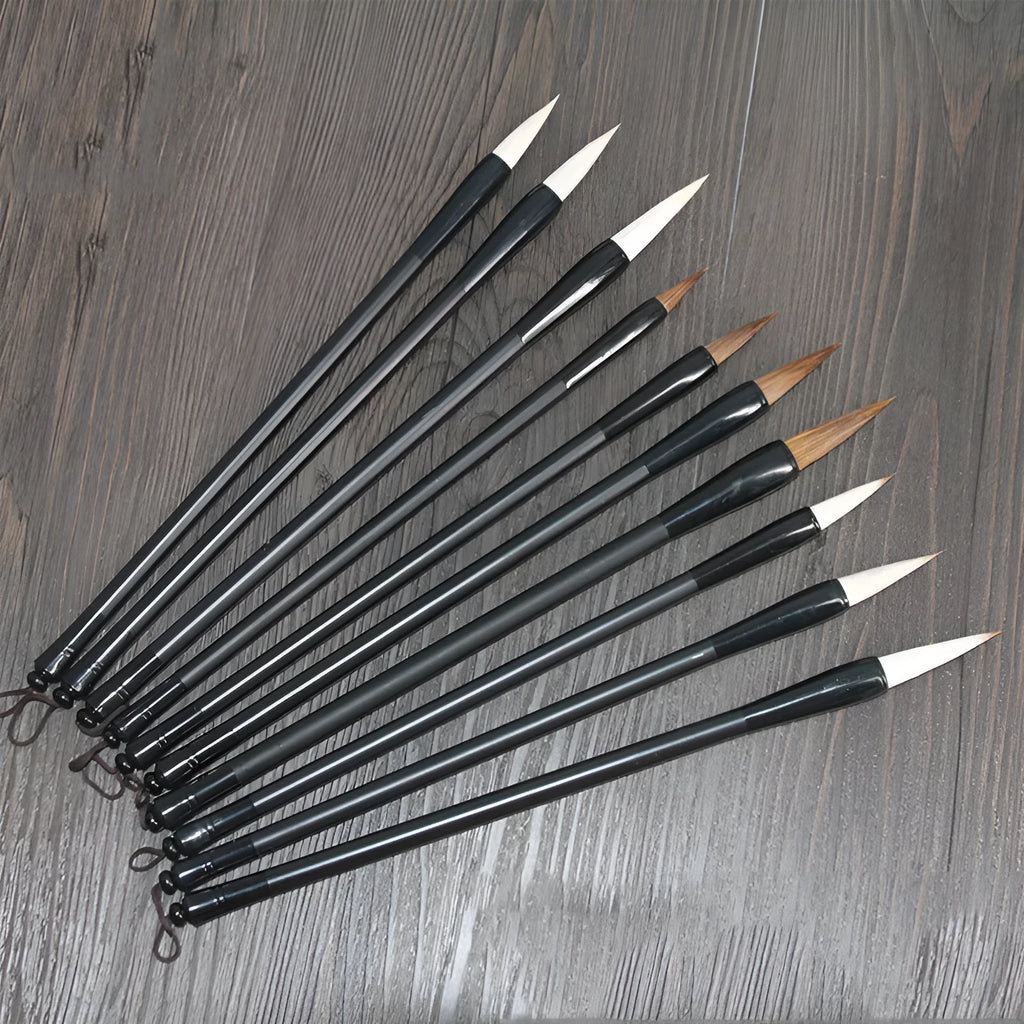 Traditional student calligraphy brush with steel barrel, 23cm, available in multiple nib materials and sizes