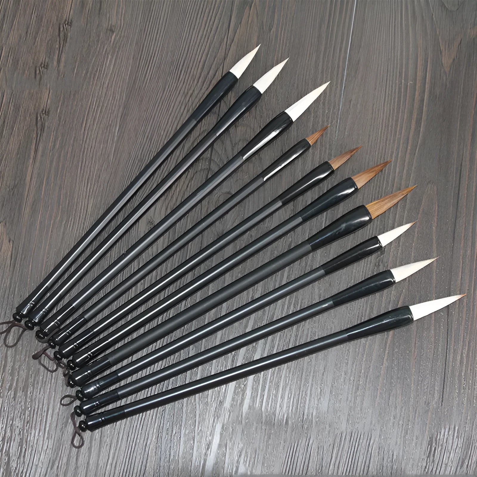 Traditional student calligraphy brush with steel barrel, 23cm, available in multiple nib materials and sizes