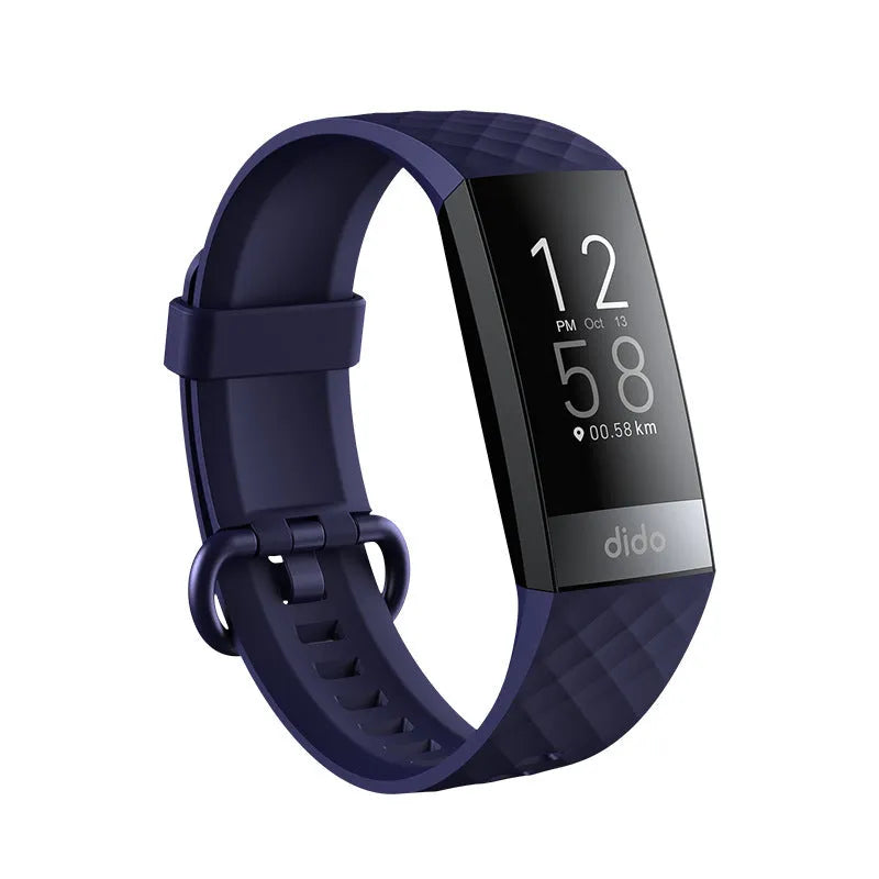 Y6 Black smart bracelet with screen displaying health metrics like ECG, blood pressure, and blood oxygen.