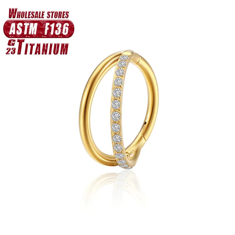 Titanium alloy fork-style nose ring body jewellery shown in silver finish.