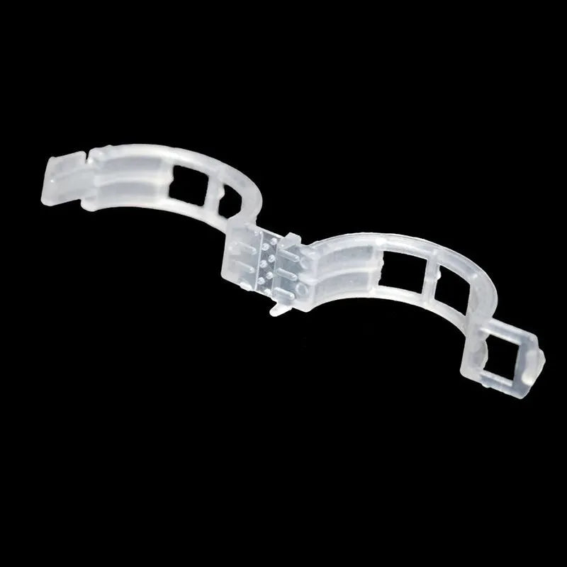 A pack of 50 plastic plant support and grafting clips for garden use.