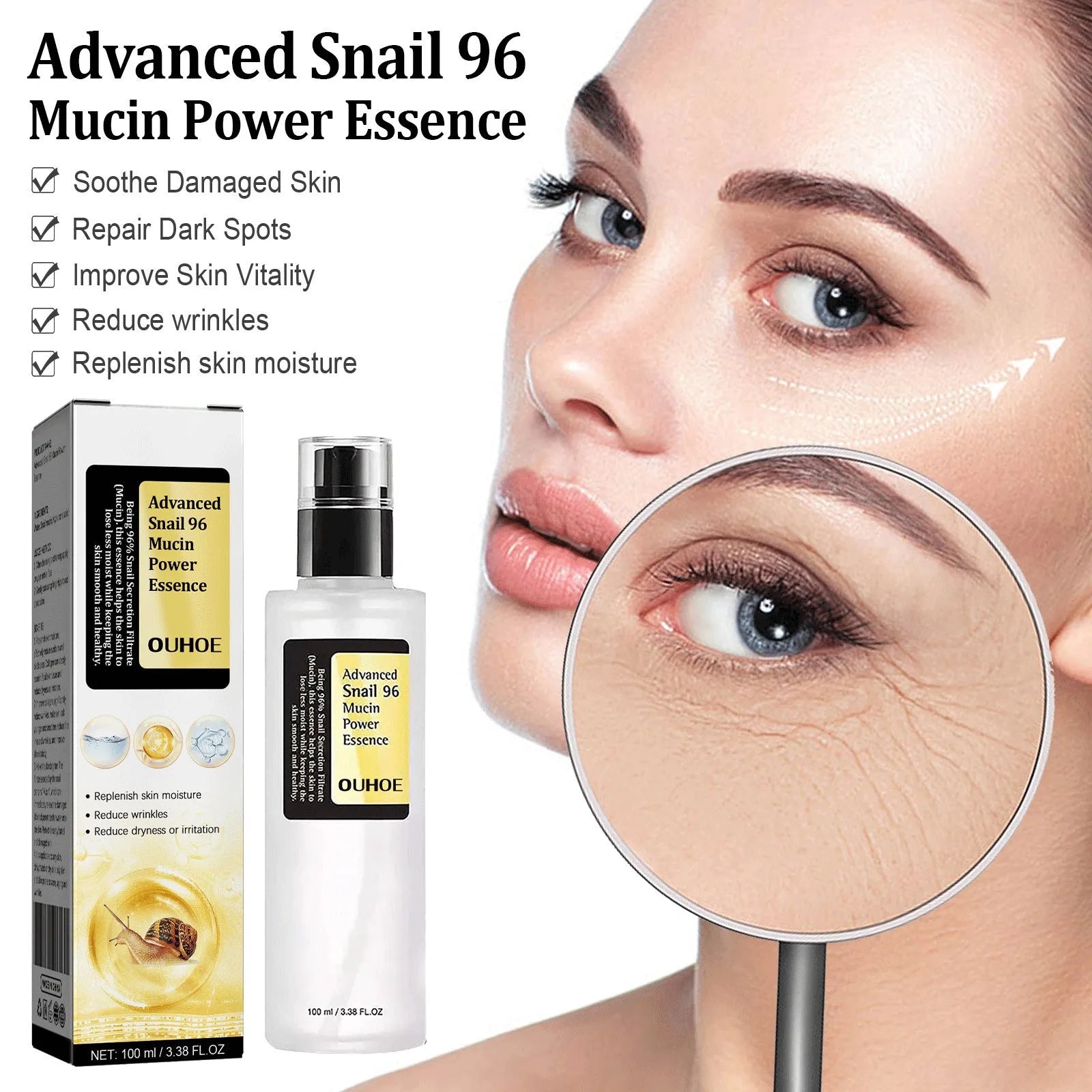 Bottle of Original Snail Serum Collagen Facial Serum 100ml for hydrating and firming skin