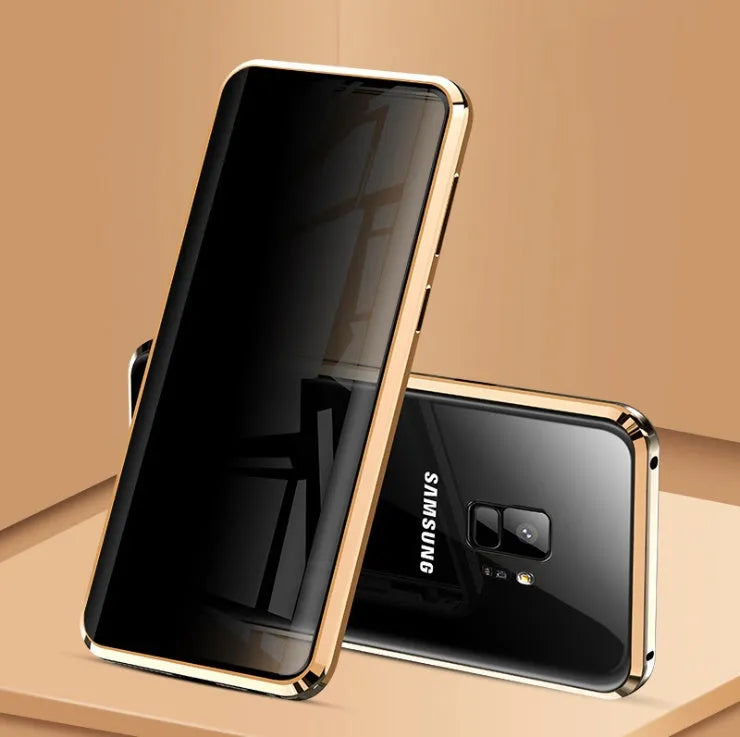 Samsung magnetic phone case with anti-peeping privacy screen in clamshell design