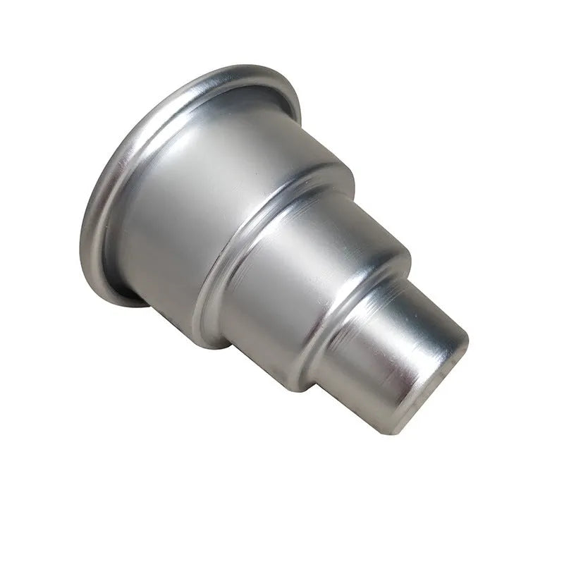 Silver aluminium alloy cake mould set with three graduated sizes for layered baking