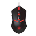 Black and red ergonomic USB wired gaming mouse with six buttons on a 1.8 metre cable