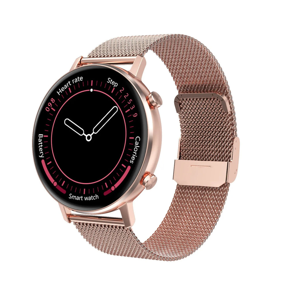 DT96 smart bracelet with stainless steel wristband and 1.3-inch display in three colour options