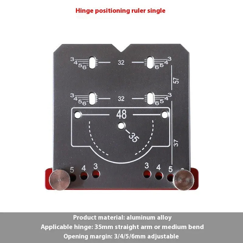 Red aluminium alloy hinge punch locator tool for 35mm cabinet door hinge installation