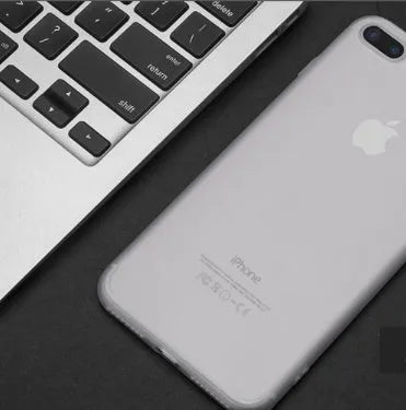 Flexible TPU silicone iPhone case for models 6, 7, 8, and X shown in black, blue, red, and white colour options.