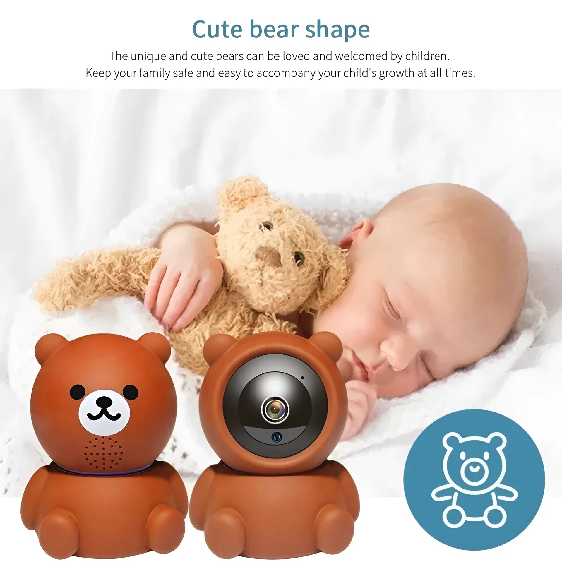 Bear brand 1080P WiFi security camera with infra-red night vision LEDs