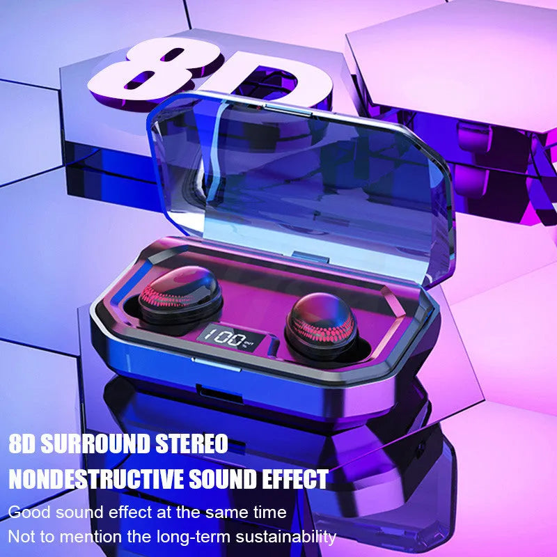 Black X10 Bluetooth wireless earbuds with charging case showing 150×100×40mm dimensions
