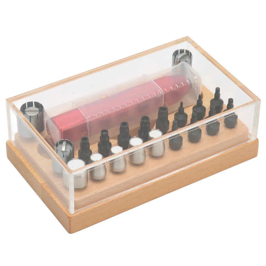 20-piece steel watch repair tool set with extractor tube openers for professional watch maintenance