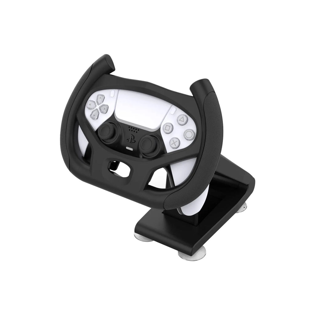 Black ABS plastic gamepad steering wheel bracket with suction cup mount for mobile phones