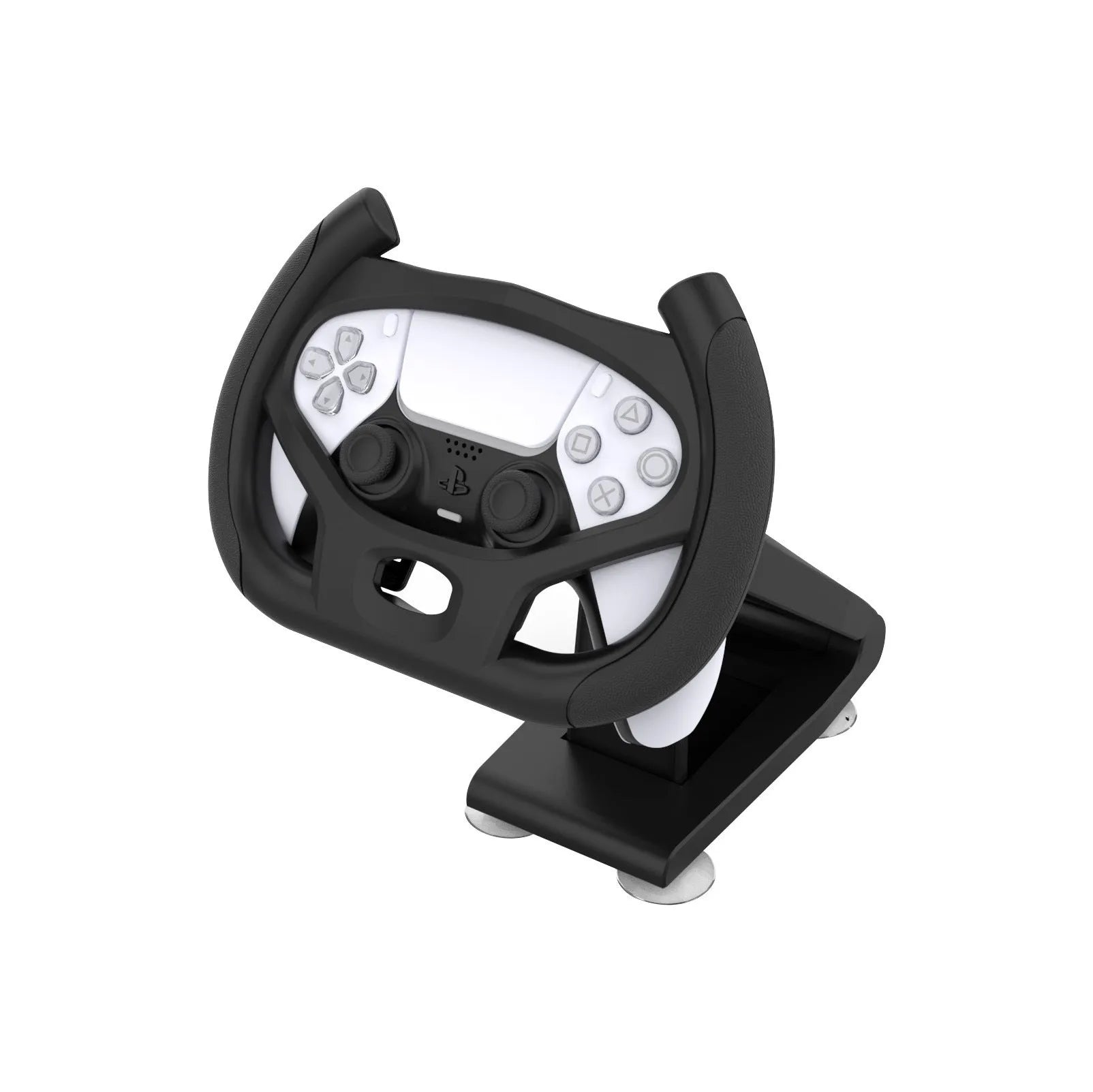Black ABS plastic gamepad steering wheel bracket with suction cup mount for mobile phones