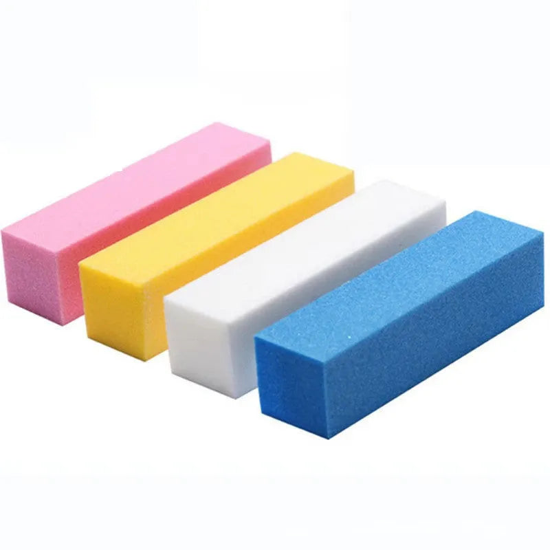 High foam cotton nail polish file block in multi colours for manicure polishing and nail brightening