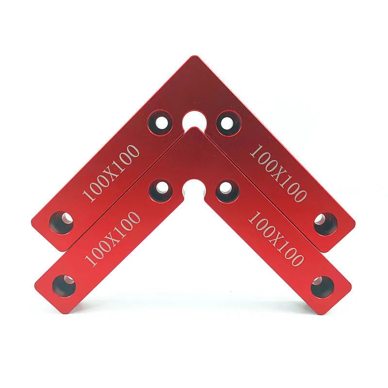 Aluminium alloy right angle positioning block for woodworking jig saws with measurement scale
