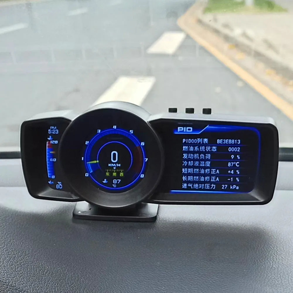 A600 Monitor Driving Computer OBDII dashboard display with 7-inch screen showing vehicle diagnostic data