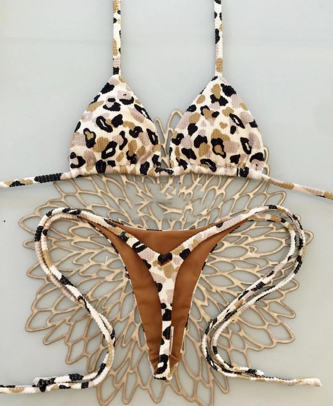 Women's printed bikini swimsuit in quick-drying fabric for beach and swimming