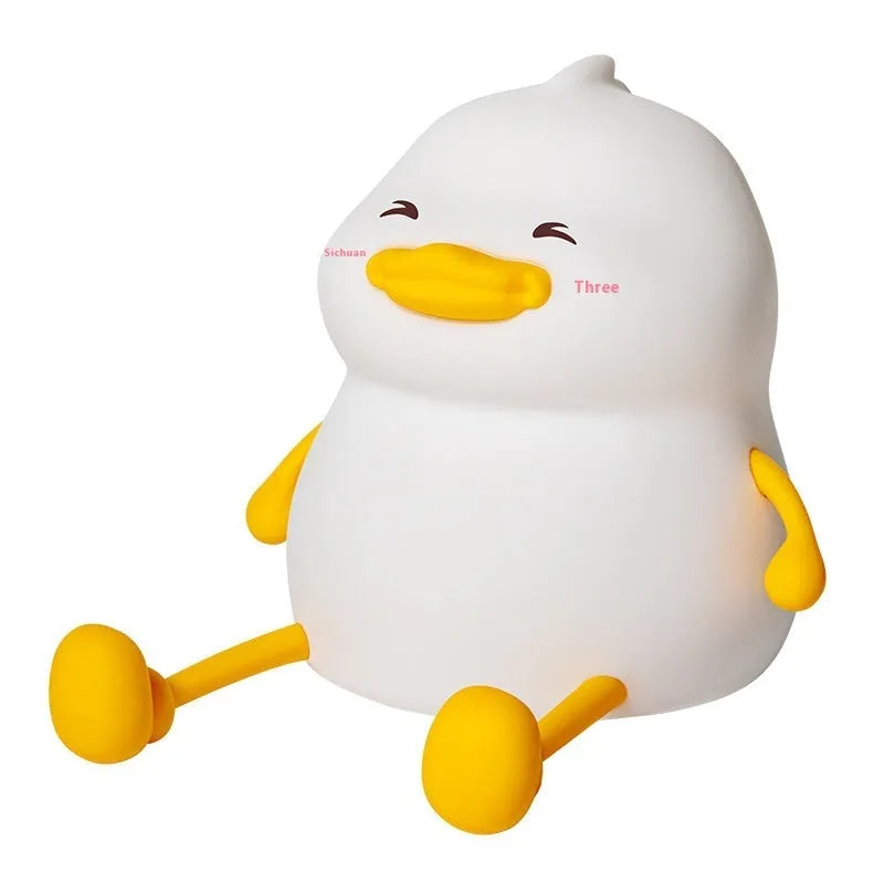 Chubby silicone night light with phone holder, showing dimensions 108x104x128mm